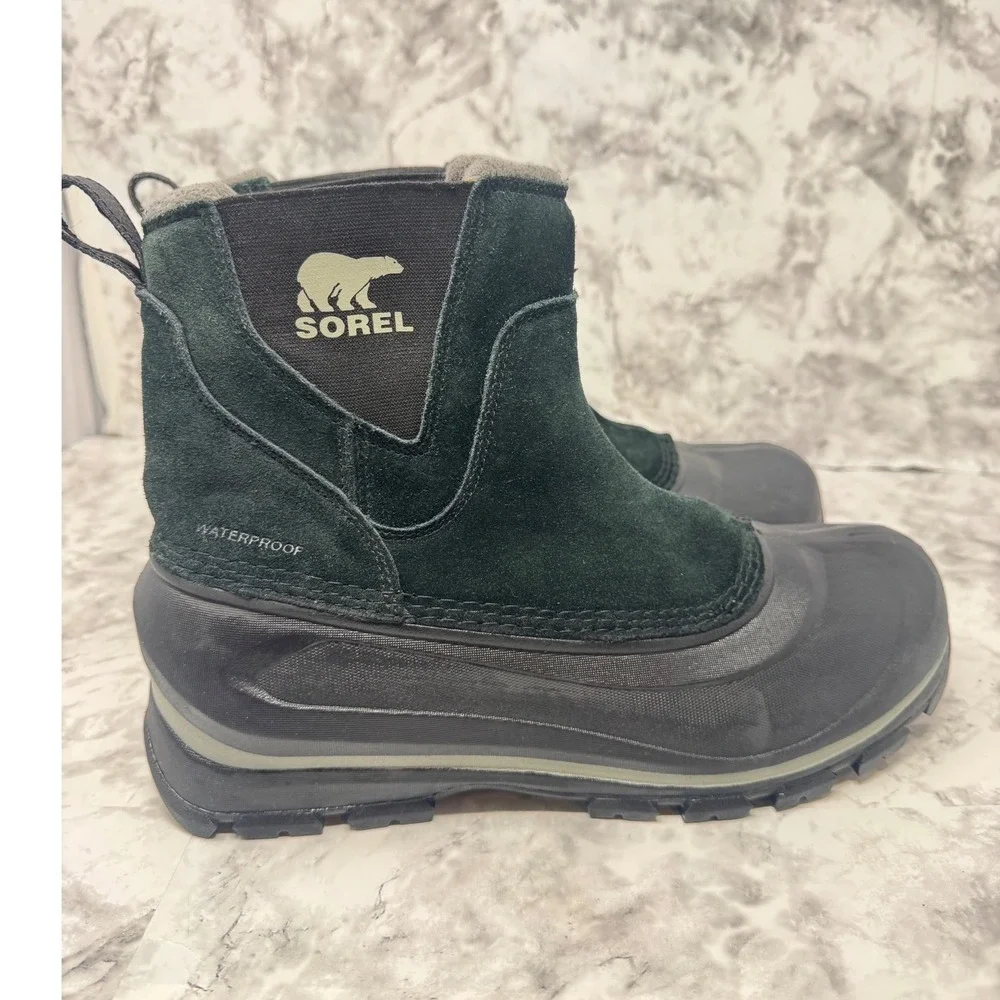 Sorel‎ 🎱Buxton Pull On Waterproof Winter Boots Mens 9.5 Black Suede waterproof